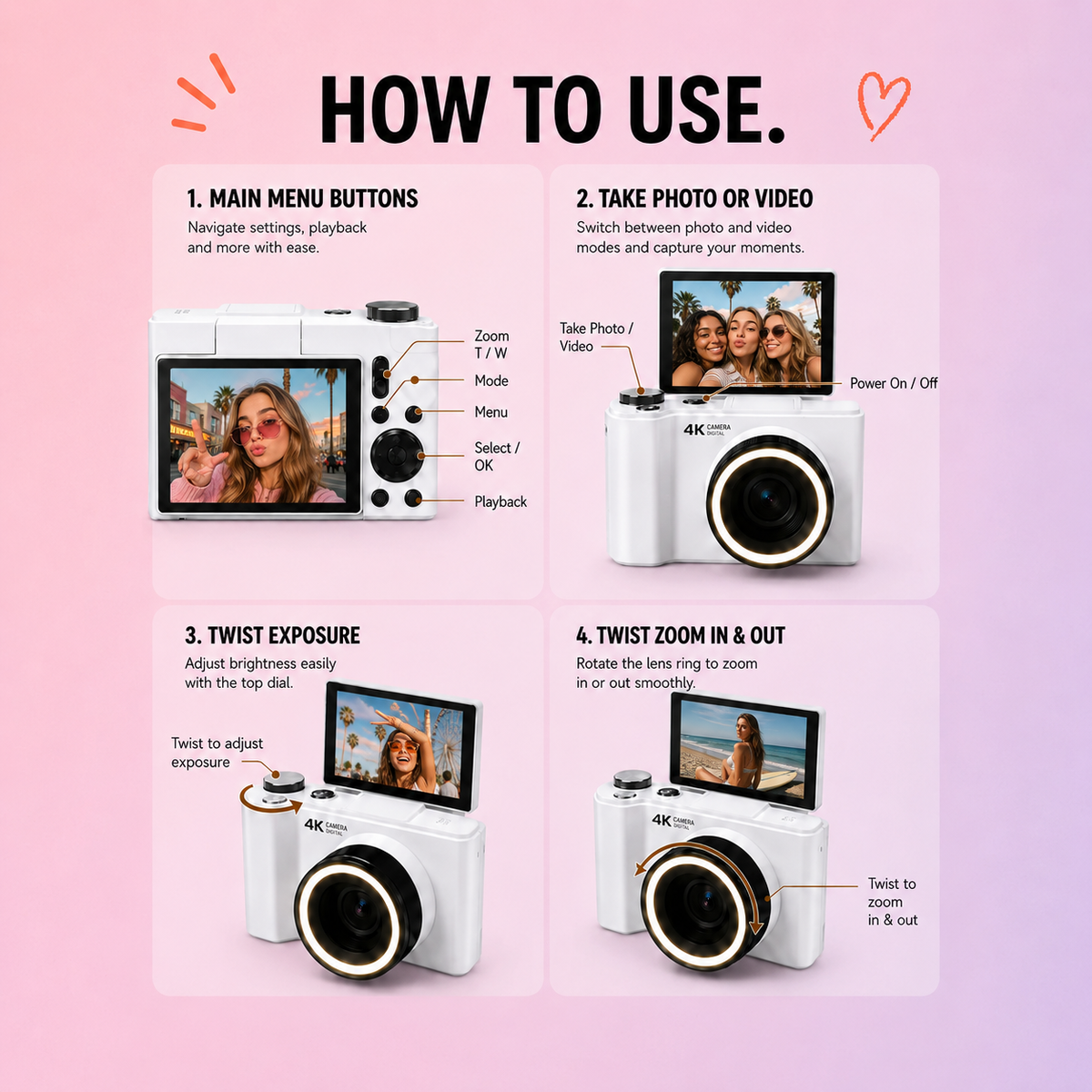Snapglow Nostalgic Ring Light Camera